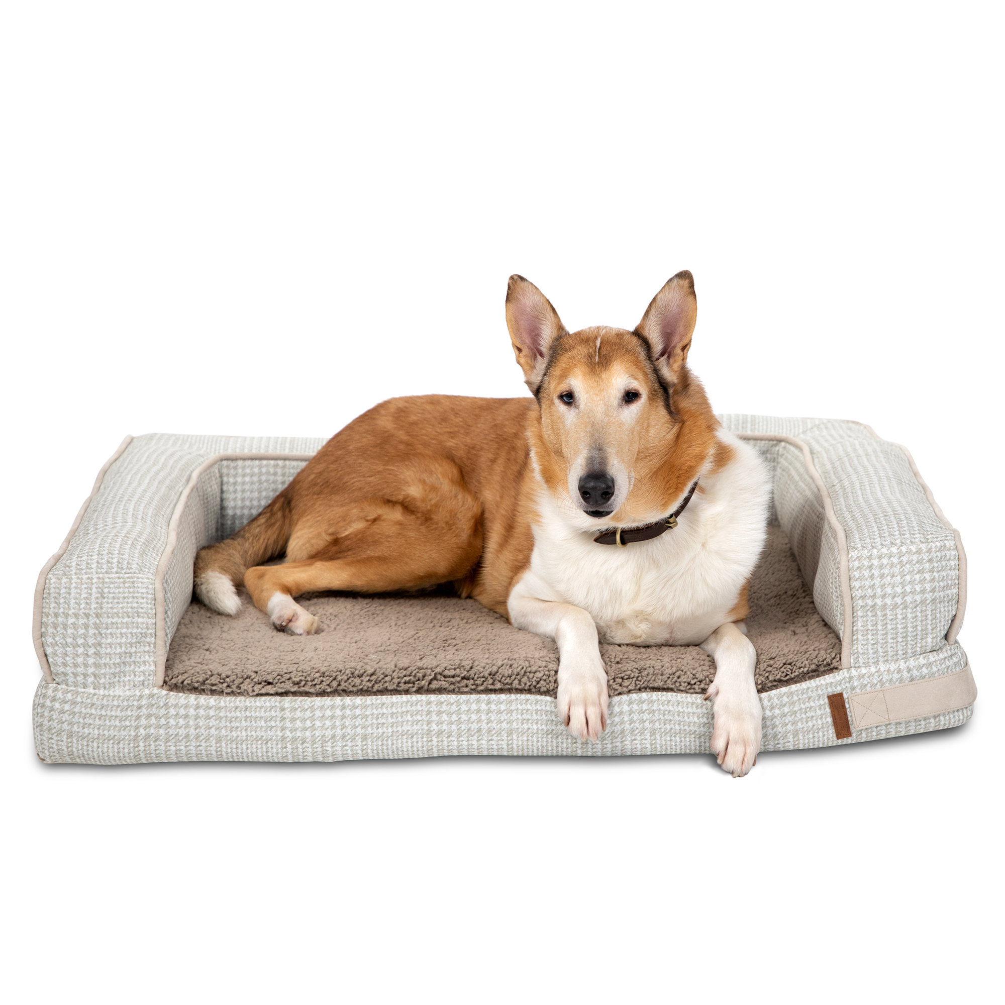 Henry Houndstooth Large Foam Sofa Style Dog Bed - Bark & Slumber